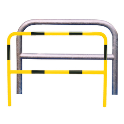 Anlehnbügel/Absperrbügel -Sylt- Ø 60 mm aus Stahl, zum Einbetonieren, mit Querholm, ohne Farbe, gelb/schwarz oder nach RAL