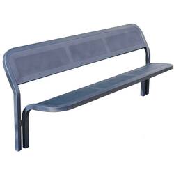 Sitzbank -Time- mit Rückenlehne, Stahl, Sitz- und Rückenfläche aus Stahlblech, zum Einbetonieren